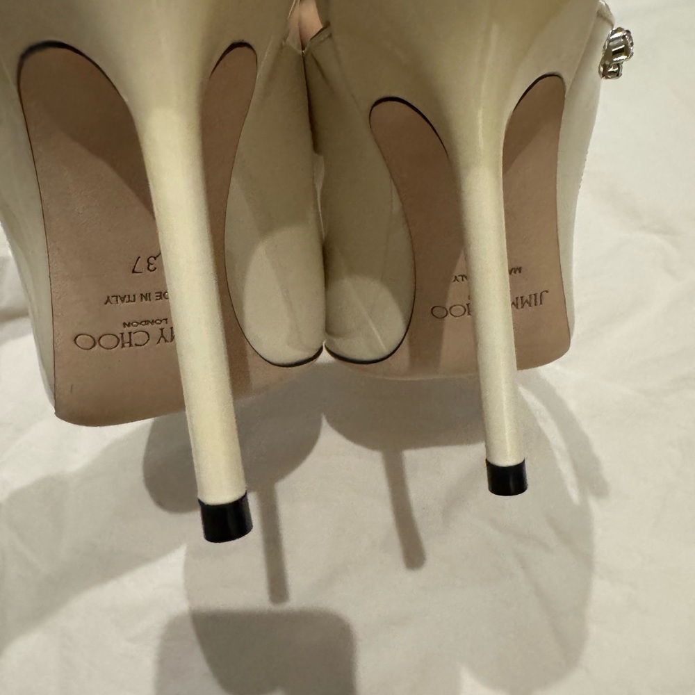 New - Jimmy Choo Ivory Crystal-Embellished Mules (Bing 1000mm) - Picture 2 of 4